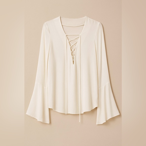 Uterqüe White Lace-Up Blouse - Picture 7 of 7
